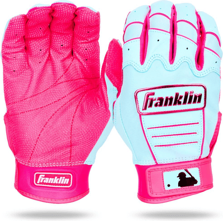 Franklin Youth CFX Pro Batting Gloves  - Columbia Blue Pink - HIT a Double - 1