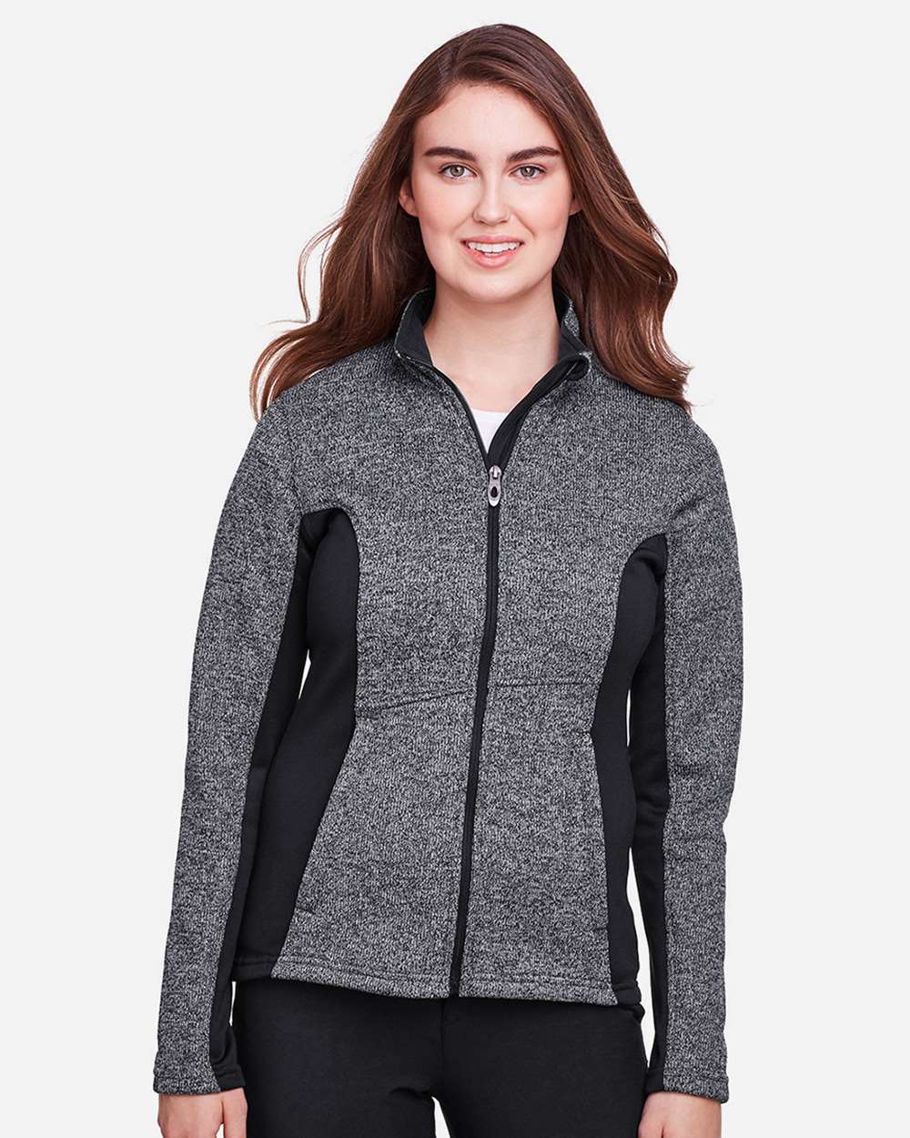 Spyder 187335 Women's Constant Full-Zip Sweater Fleece Jacket - Black Heather  Black