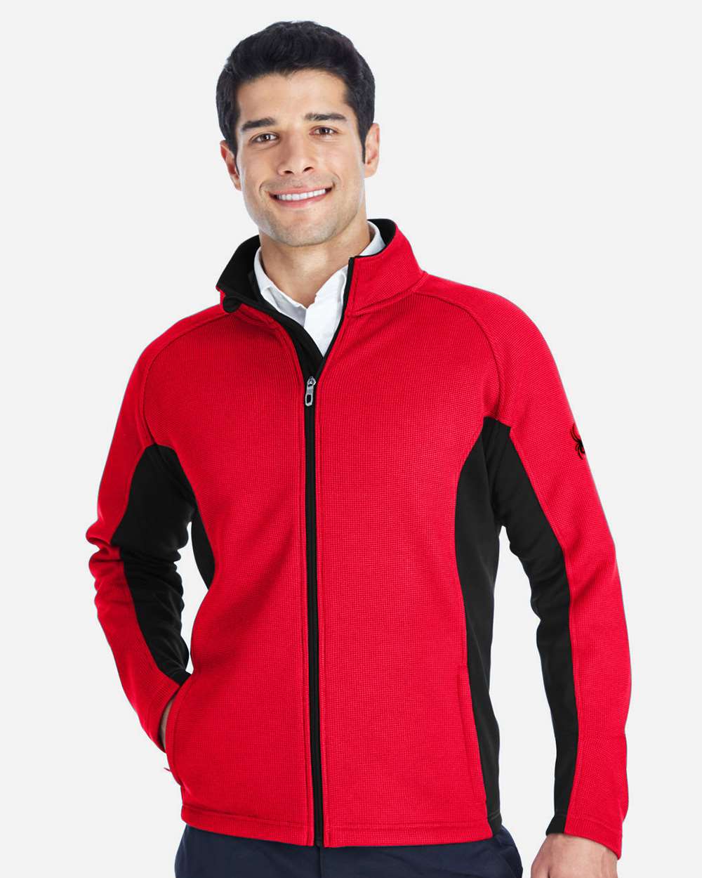 Spyder 187330 Constant Full-Zip Sweater Fleece Jacket - Red  Black