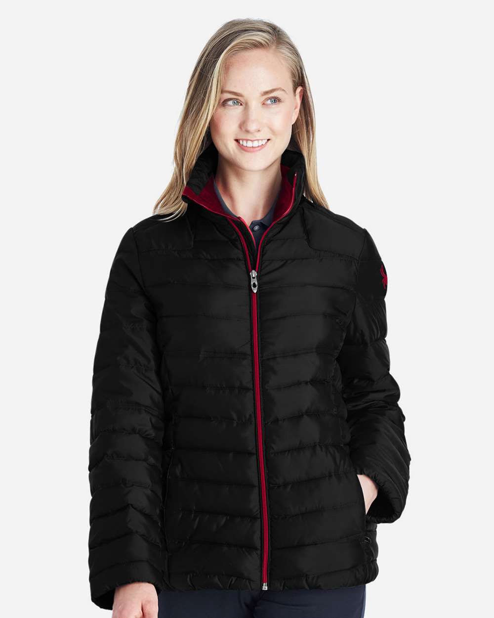 Spyder 187336 Women's Insulated Puffer Jacket - Black  Red