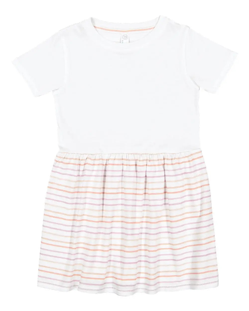 Rabbit Skins 5333 Toddler Fine Jersey Dress - White Lilac Stripe - White/ / 4t