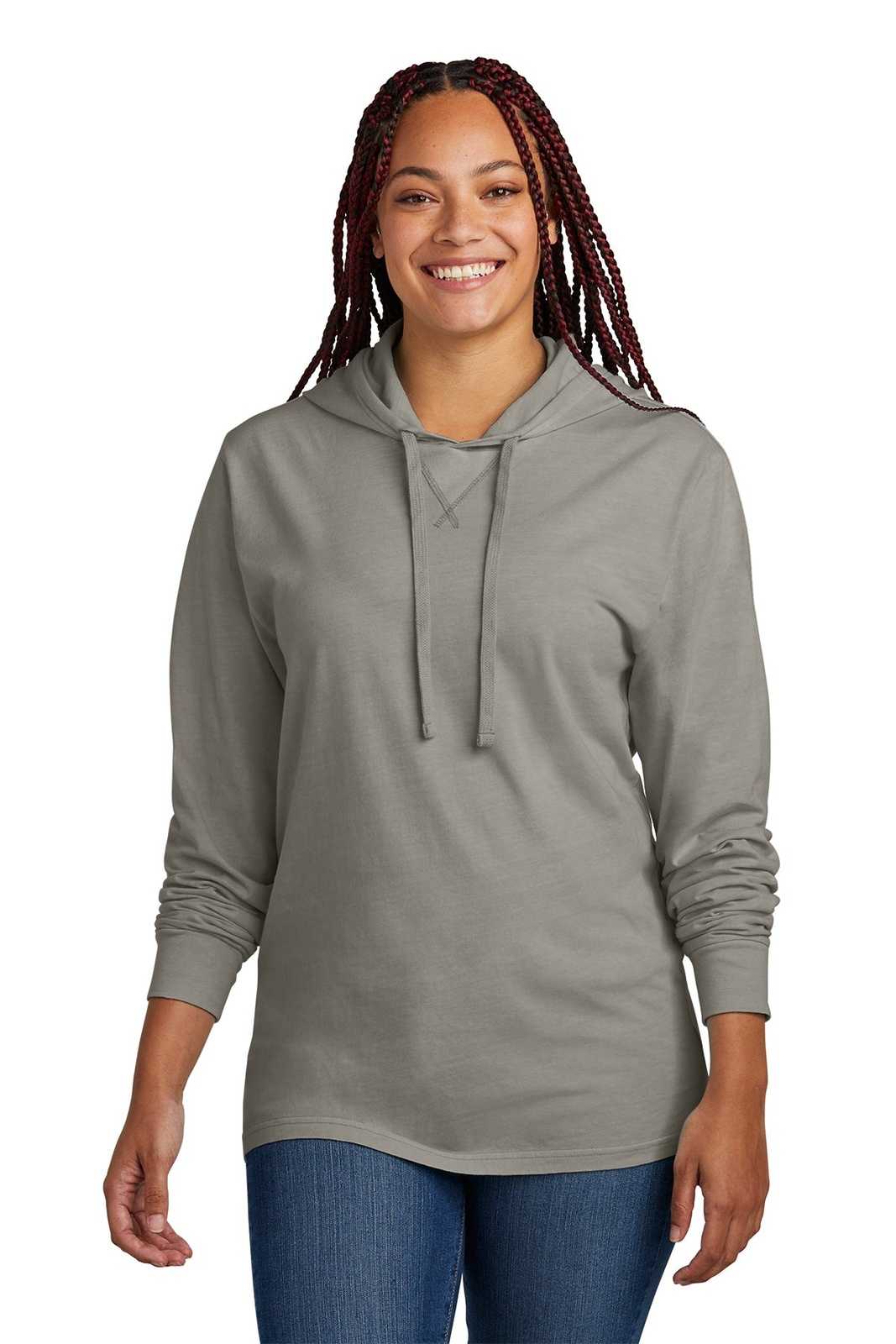 AllMade AL6305 Unisex Mineral Dye Organic Cotton Hoodie Tee - Gray - HIT a Double - 2
