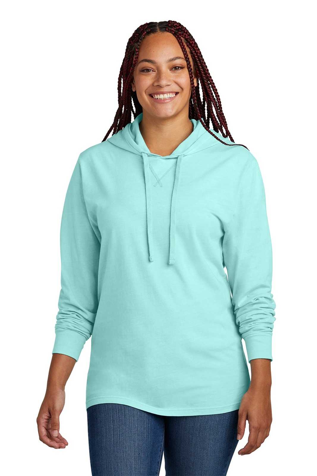 AllMade AL6305 Unisex Mineral Dye Organic Cotton Hoodie Tee - Saltwater Blue - HIT a Double - 2