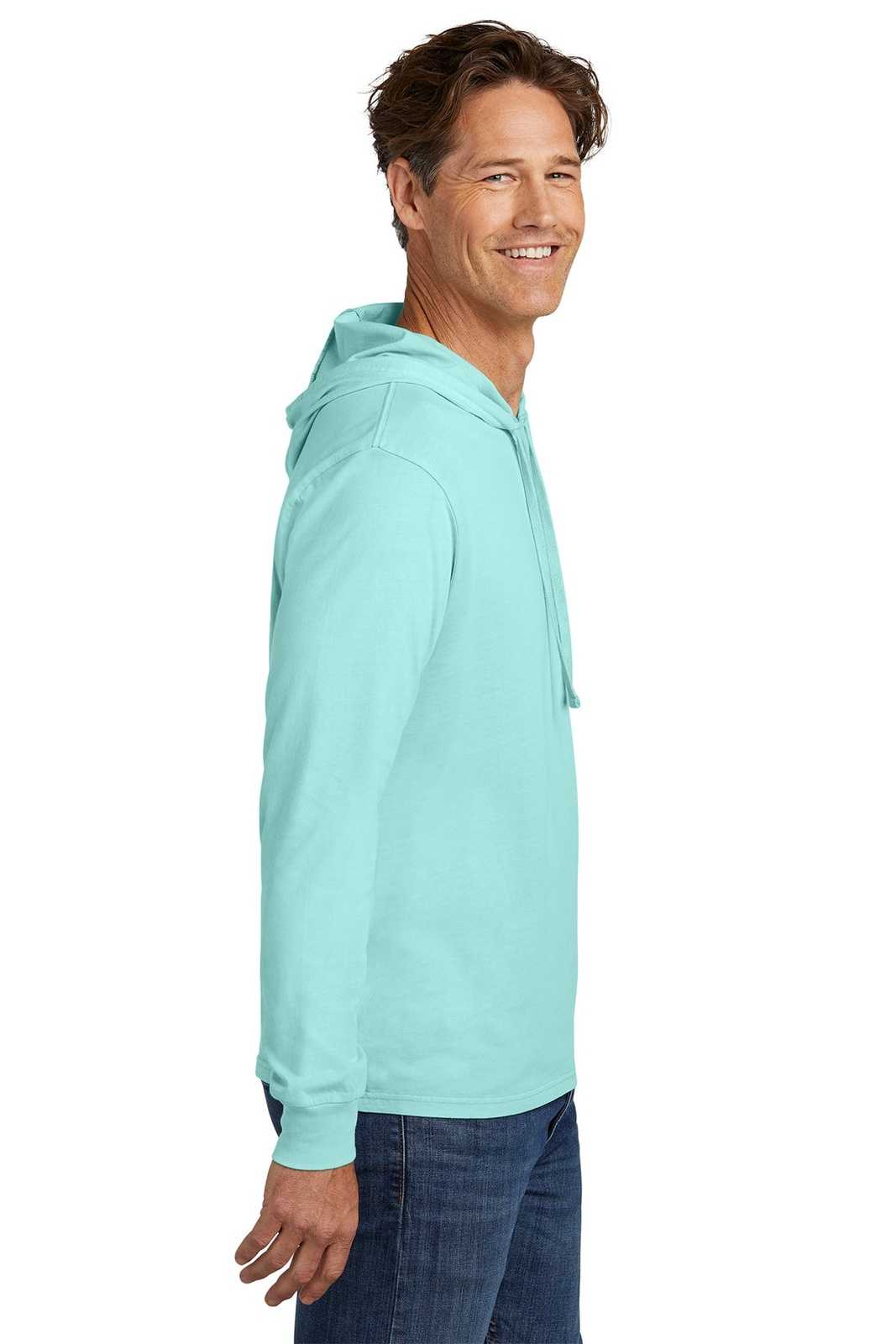 AllMade AL6305 Unisex Mineral Dye Organic Cotton Hoodie Tee - Saltwater Blue - HIT a Double - 3
