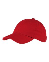 Big Accessories BX005 Washed Chino Cap - Red - front