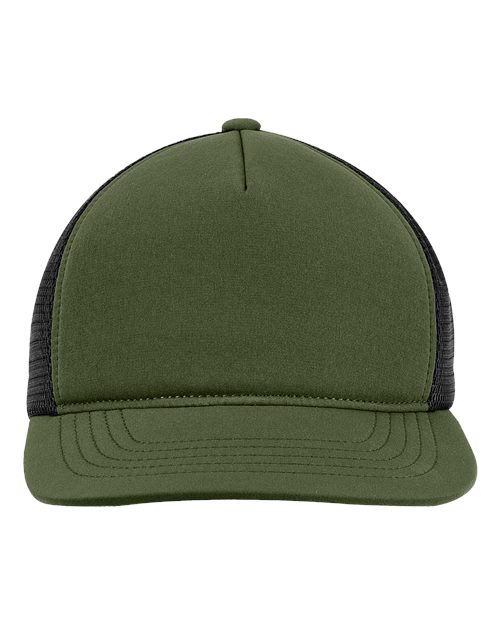 Big Accessories BA708 Bend Foam Trucker Cap - Olive  Black