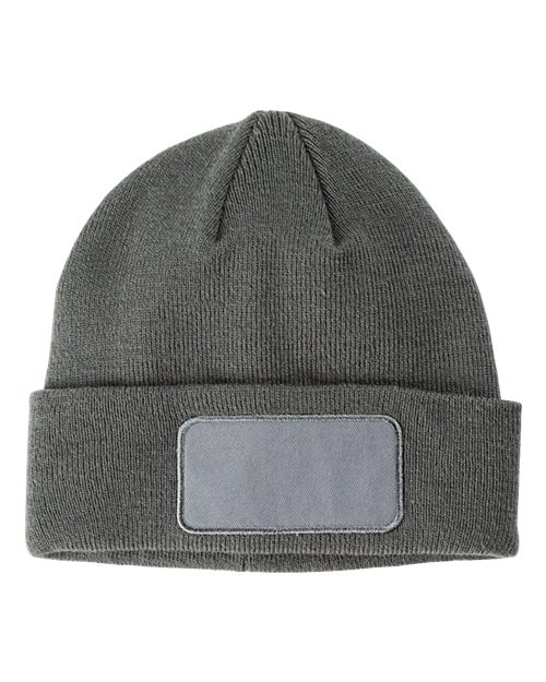 Big Accessories BA527 Patch Beanie - Grey