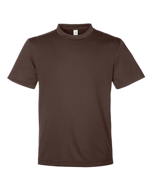 Team 365 TT15Y Youth Zone Performance Mesh T-Shirt - Sport Dark Brown