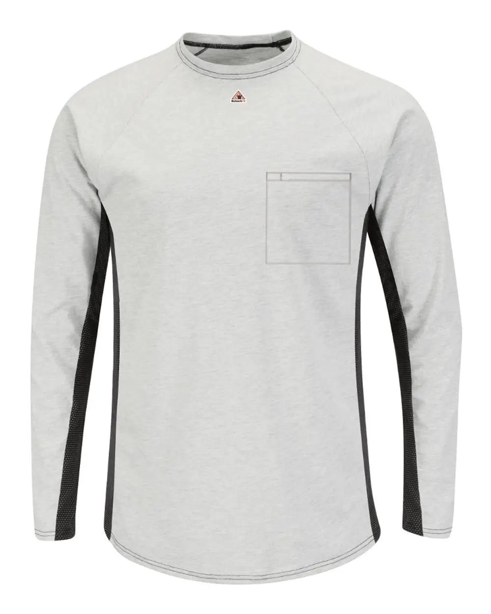 Bulwark Mps8 Long Sleeve Fr Two-tone Base Layer with Concealed Chest Pocket - Excel - Grey - Gray / s