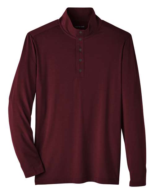 North End NE400 Men's JAQ Snap-Up Stretch Performance Pullover - Burgundy