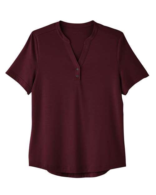 North End NE100W Women's JAQ Snap-Up Stretch Performance Polo - Burgundy