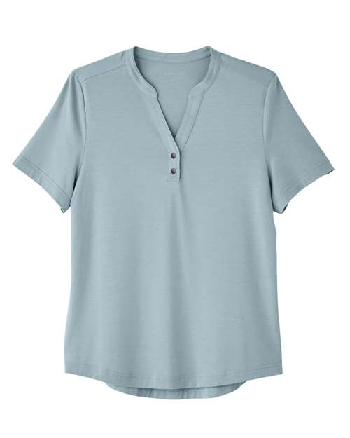 North End NE100W Women's JAQ Snap-Up Stretch Performance Polo - Opal Blue