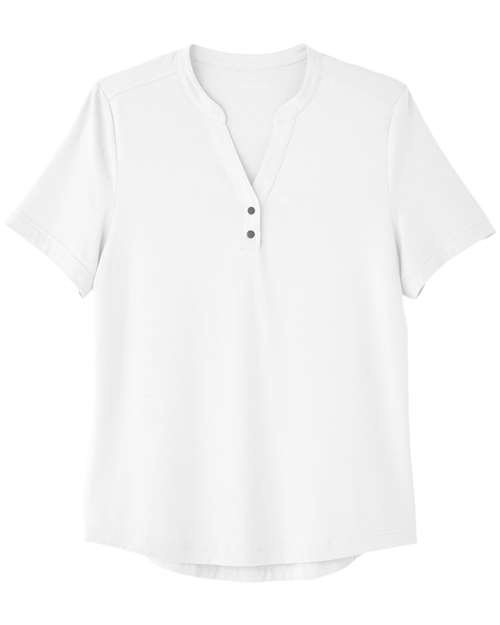 North End NE100W Women's JAQ Snap-Up Stretch Performance Polo - White