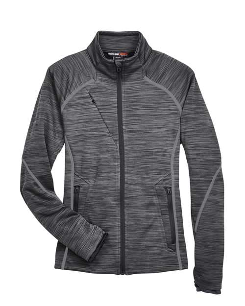 North End 78697 Women's Flux Mélange Bonded Fleece Jacket - Carbon  Black