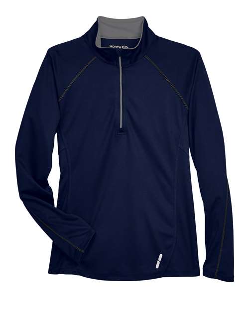 North End 78187 Women's Radar Quarter-Zip Pullover Performance Top - Classic Navy