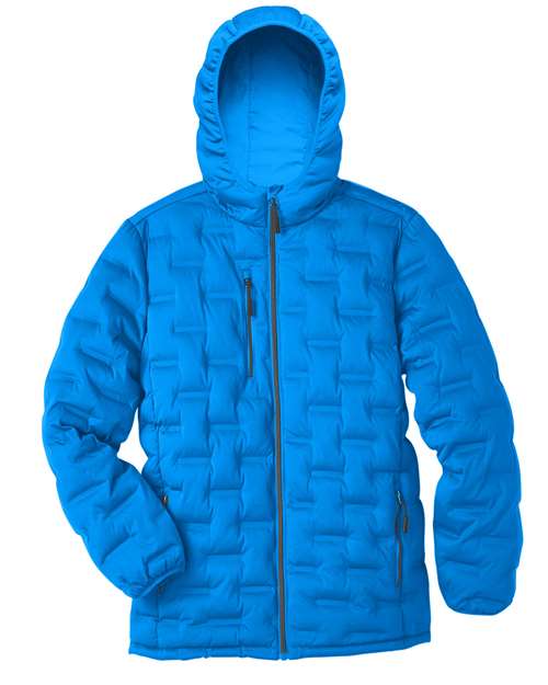 North End NE708 Men's Loft Puffer Jacket - Olympic Blue  Carbon