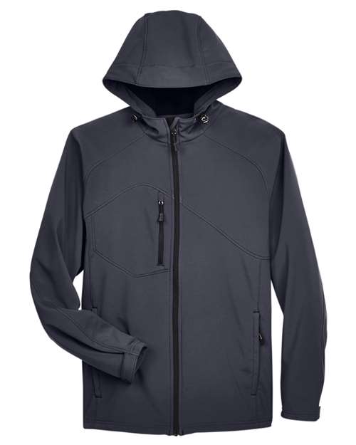 North End 88166 Men's Glacier Insulated Three-Layer Fleece Soft Shell Hood Jacket - Fossil Grey