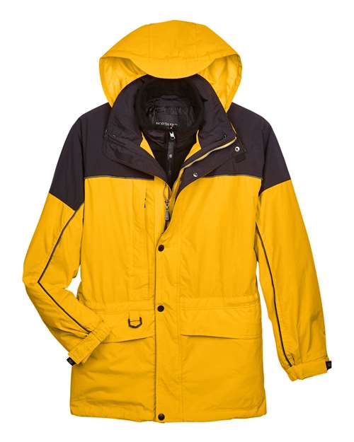 North End 88006 Men's 3-in-1 Two-Tone Parka - Sun Ray