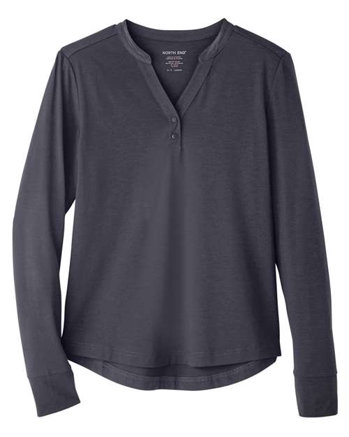 North End NE400W Women's JAQ Snap-Up Stretch Performance Pullover - Carbon