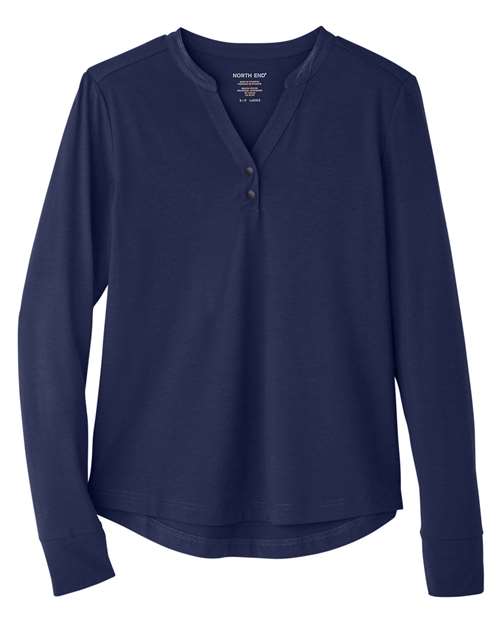 North End NE400W Women's JAQ Snap-Up Stretch Performance Pullover - Classic Navy