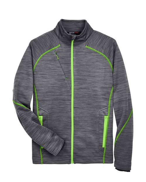 North End 88697 Men's Flux Mélange Bonded Fleece Jacket - Carbon  Acid Green