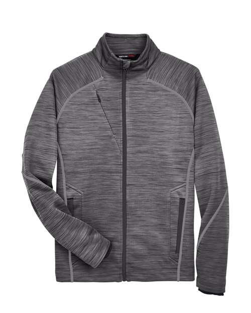 North End 88697 Men's Flux Mélange Bonded Fleece Jacket - Carbon  Black