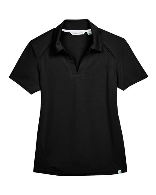 North End 78632 Women's Recycled Polyester Performance Pique Polo - Black