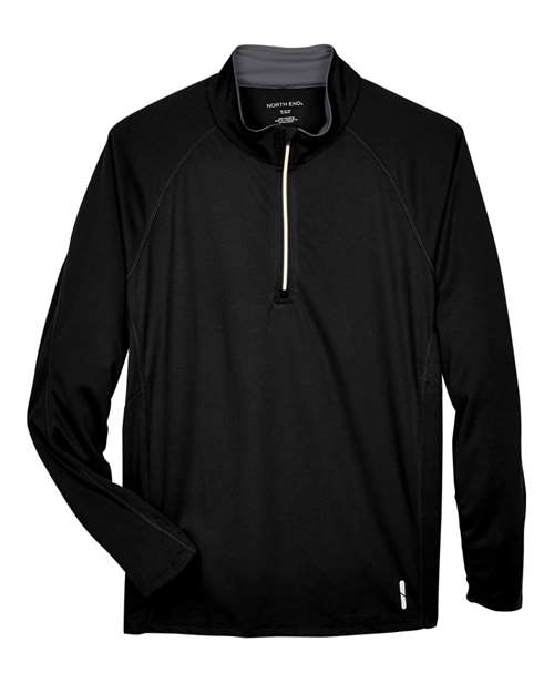 North End 88187 Men's Radar Performance Quarter-Zip Pullover - Black