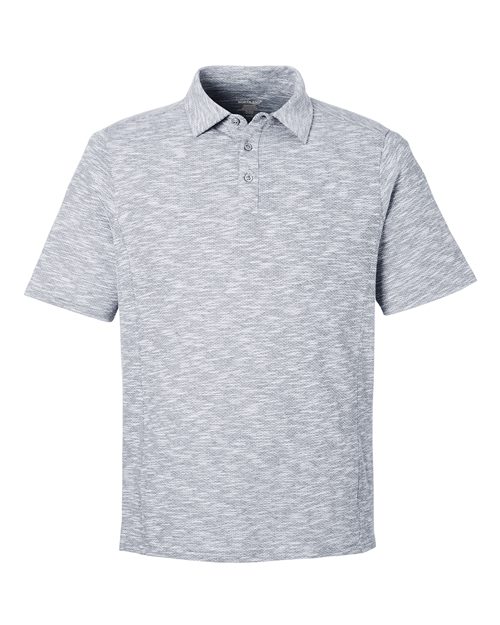 North End NE115 Men's Eclipse Jacquard Polo - Black Heather