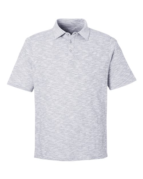 North End NE115 Men's Eclipse Jacquard Polo - Platinum Heather