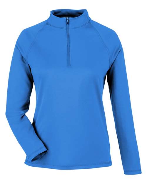 North End NE412W Women's Express Tech Performance Pique Quarter-Zip Pullover - Light Nautical Blue