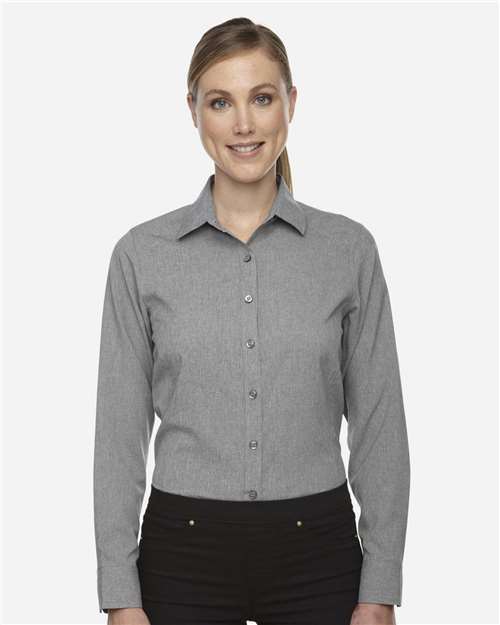 North End 78802 Women's Melange Performance Shirt - Light Heather