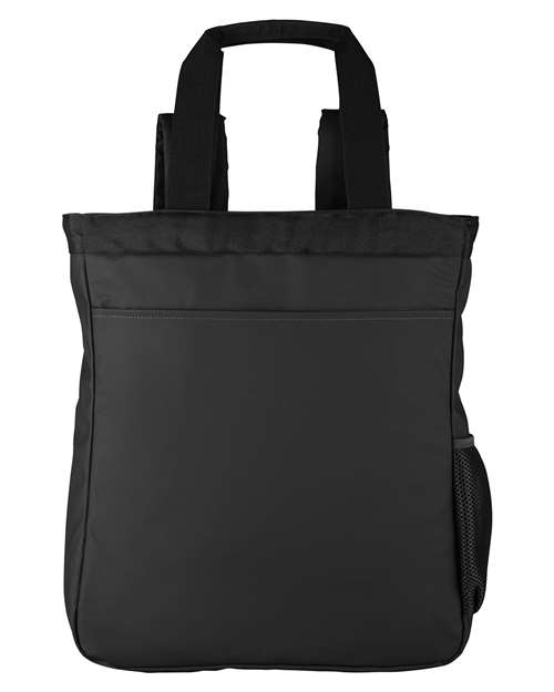 North End NE901 Unisex Reflective Convertible Laptop Backpack Tote Bag - Black