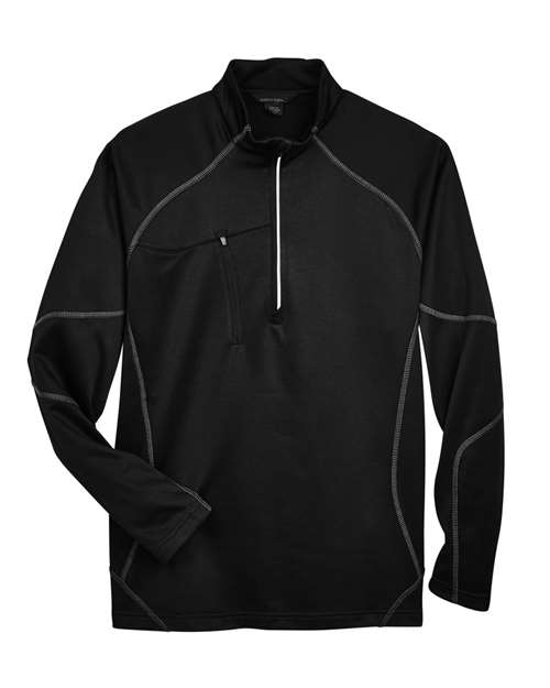 North End 88175 Men's Catalyst Performance Fleece Quarter-Zip Pullover - Black