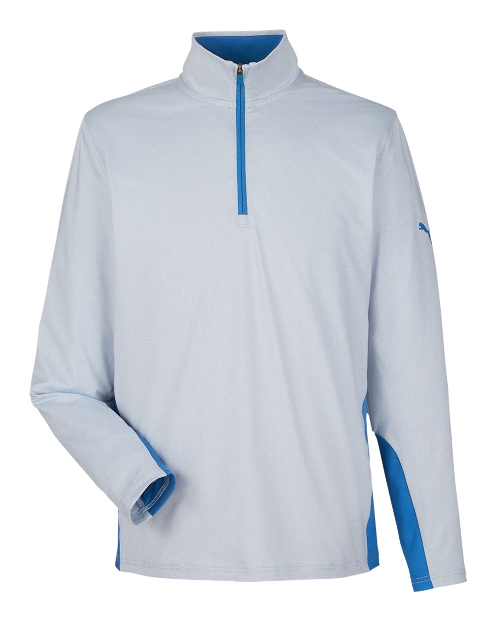 Puma Golf PG410 Mesa Stripe Quarter-Zip Pullover - Lake Blue  Bright White