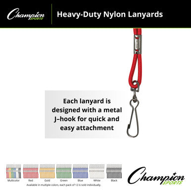 Champion Sports 125-126 Heavy-Duty Nylon Lanyards - Doz
