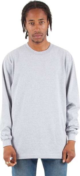 Shaka Wear SHMHLS Men&#39;s Max Heavyweight Long Sleeve T-Shirt - Heather Gray
