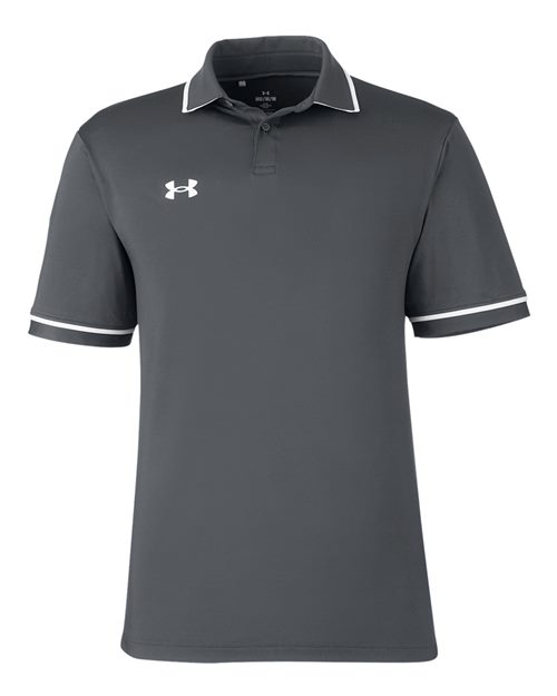 Under Armour 1376904 Tipped Teams Performance Polo - Cs Grey Light Heather  White
