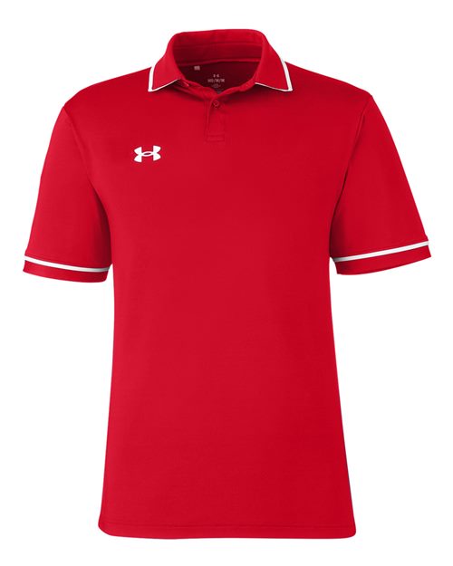 Under Armour 1376904 Tipped Teams Performance Polo - Red  White