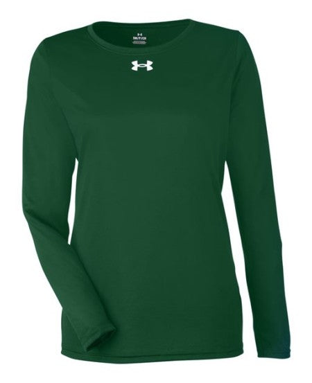 Under Armour 1376852 Women's Team Tech™ Long Sleeve T-Shirt - Forest Green  White