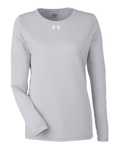Under Armour 1376852 Women's Team Tech™ Long Sleeve T-Shirt - Mod Grey Light Heather  White