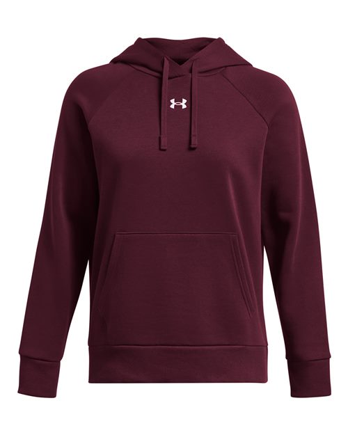 Under Armour 1379500 Women's Rival Fleece Hooded Sweatshirt - Maroon  White