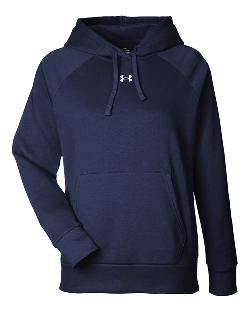 Under Armour 1379500 Women's Rival Fleece Hooded Sweatshirt - Midnight Navy  White