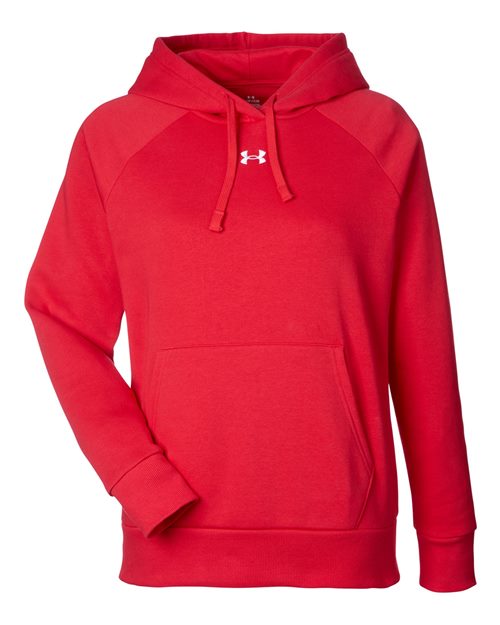 Under Armour 1379500 Women's Rival Fleece Hooded Sweatshirt - Red  White