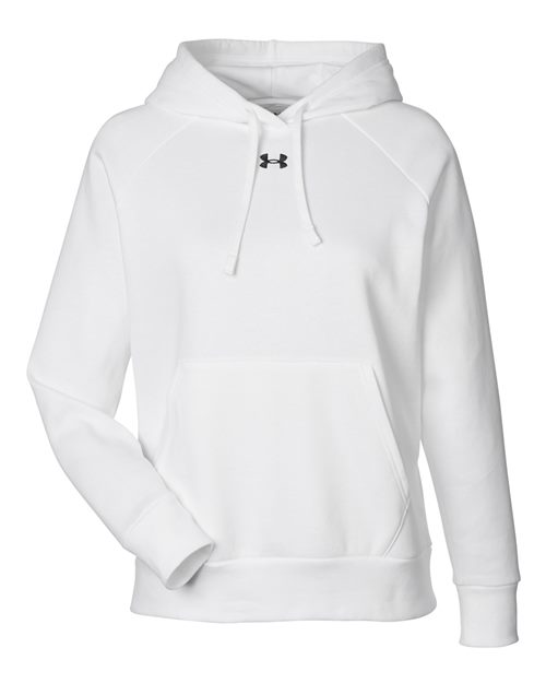 Under Armour 1379500 Women's Rival Fleece Hooded Sweatshirt - White  Black