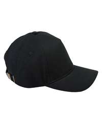 Big Accessories BX034 Five-Panel Brushed Twill Cap - Black - front