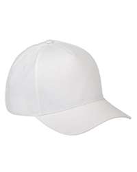 Big Accessories BX034 Five-Panel Brushed Twill Cap - White - front