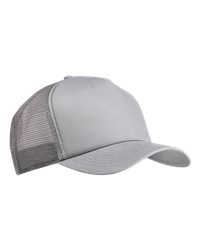 Big Accessories BX010 Twill Trucker Cap - Light Grey - front