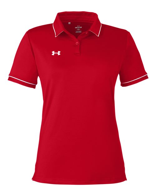 Under Armour 1376905 Women's Tipped Teams Performance Polo - Red  White