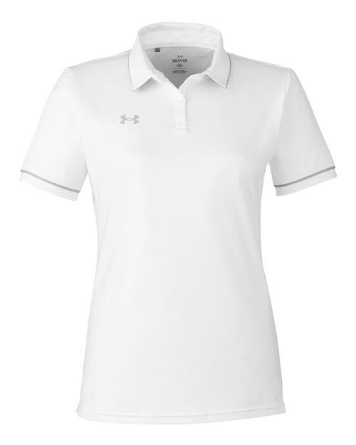 Under Armour 1376905 Women's Tipped Teams Performance Polo - White  Mod Grey